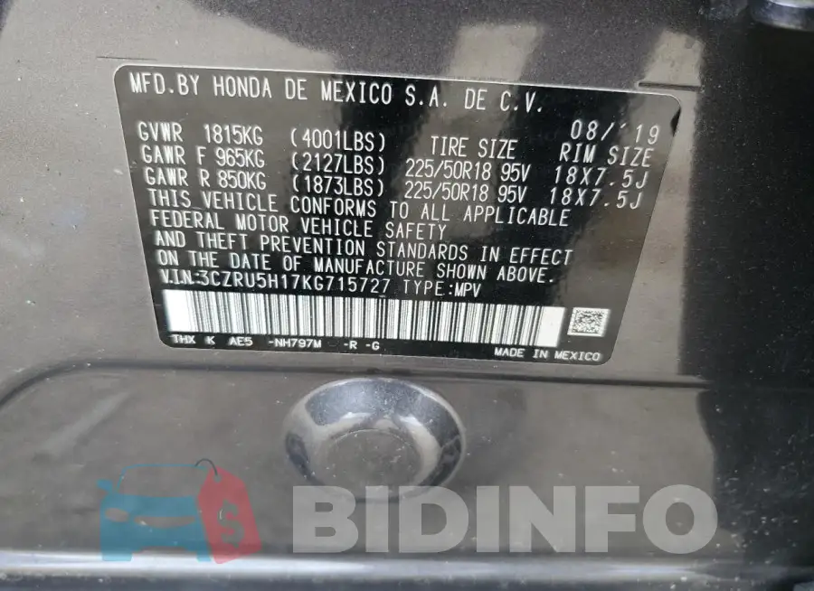 3CZRU5H17KG715727 Photo# 13