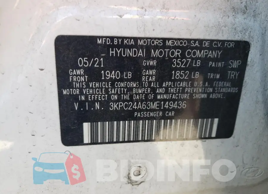 3KPC24A63ME149436 Photo# 12