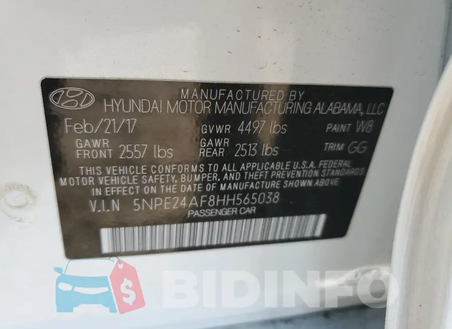 5NPE24AF8HH565038 Photo# 13