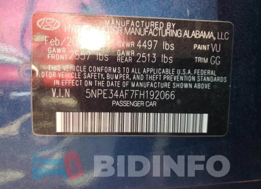 5NPE34AF7FH192066 Photo# 12