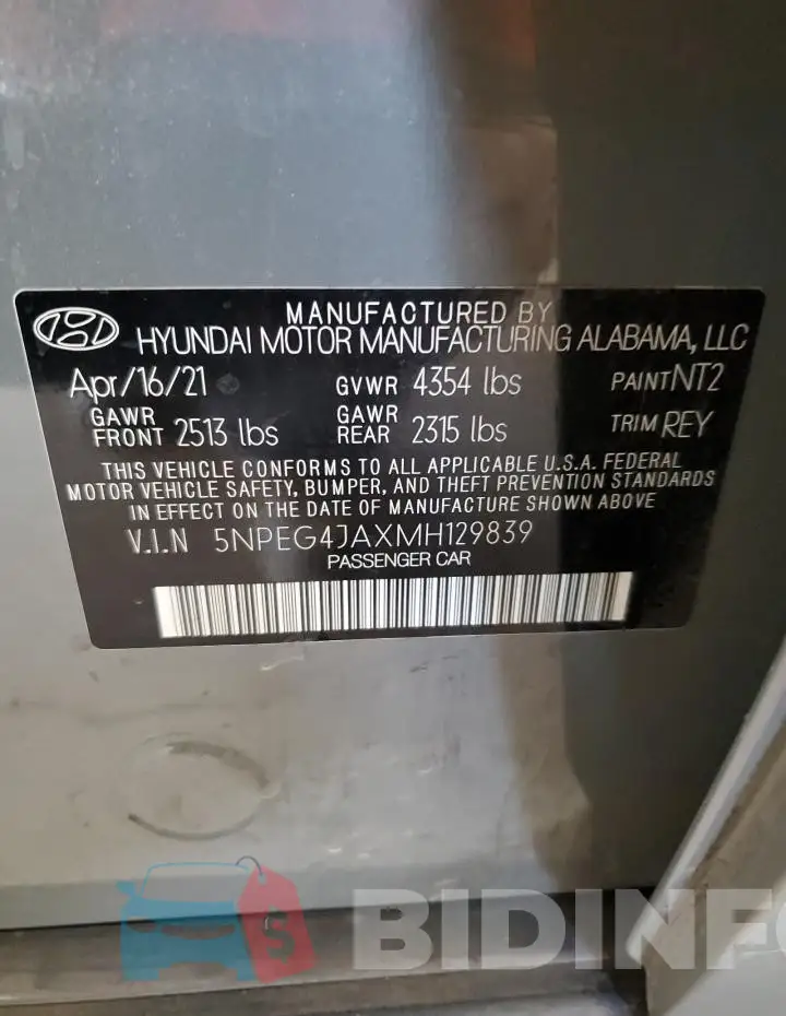 5NPEG4JAXMH129839 Photo# 12
