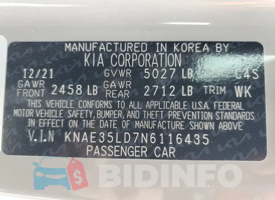 KNAE35LD7N6116435 Photo# 12