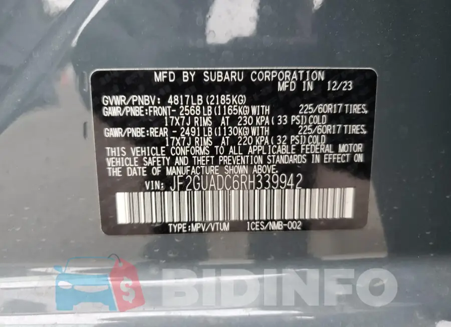 JF2GUADC6RH339942 Photo# 14