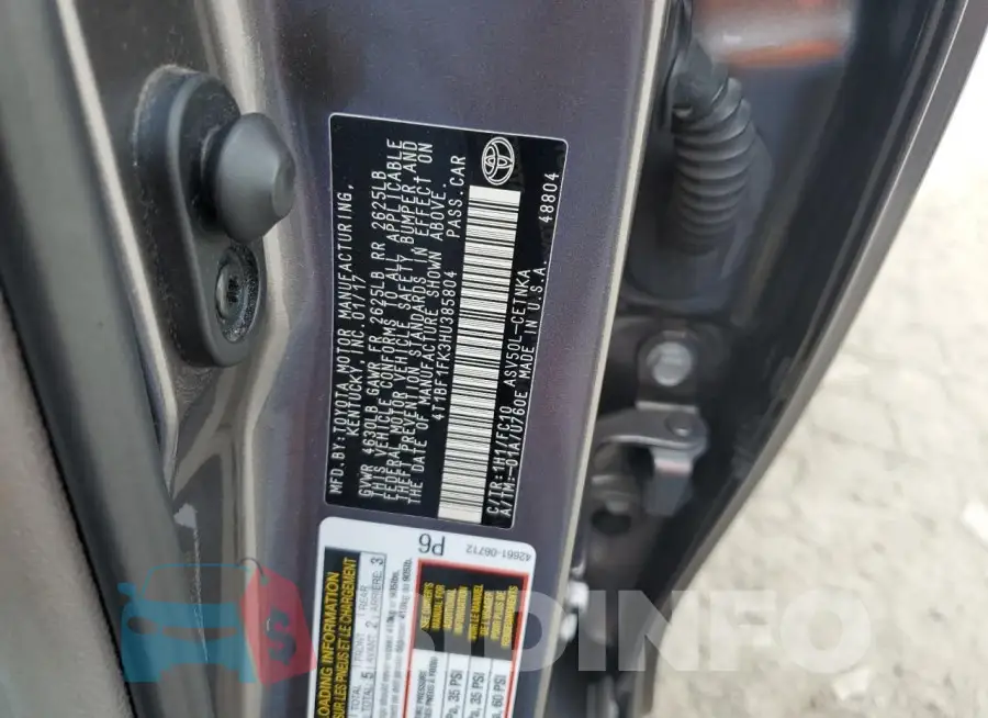 4T1BF1FK3HU385804 Photo# 12
