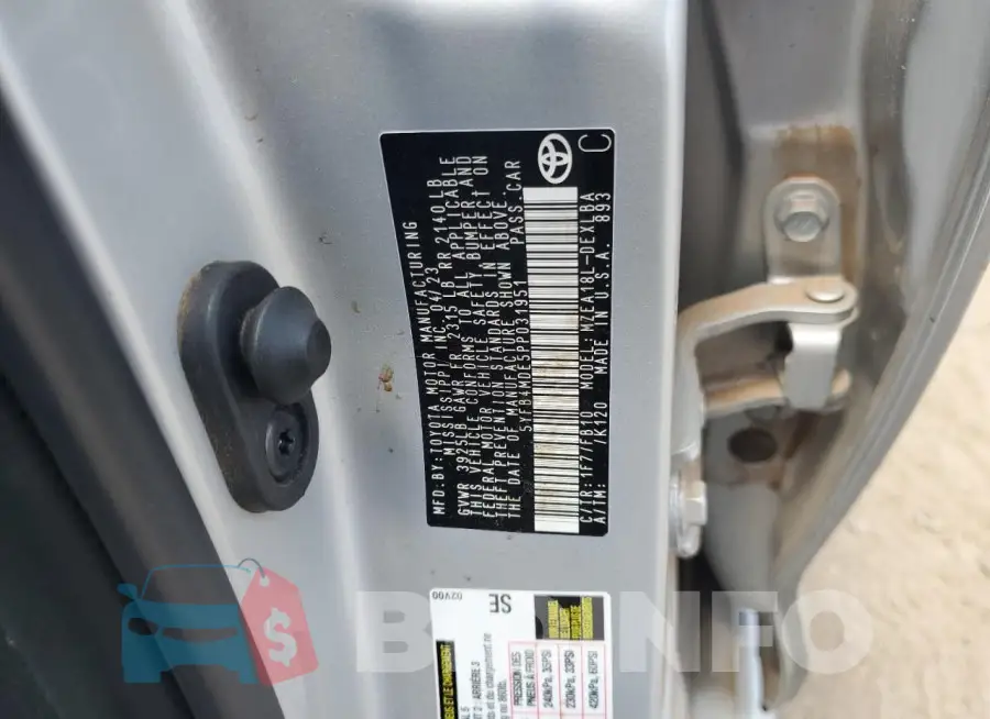 5YFB4MDE5PP031951 Photo# 13