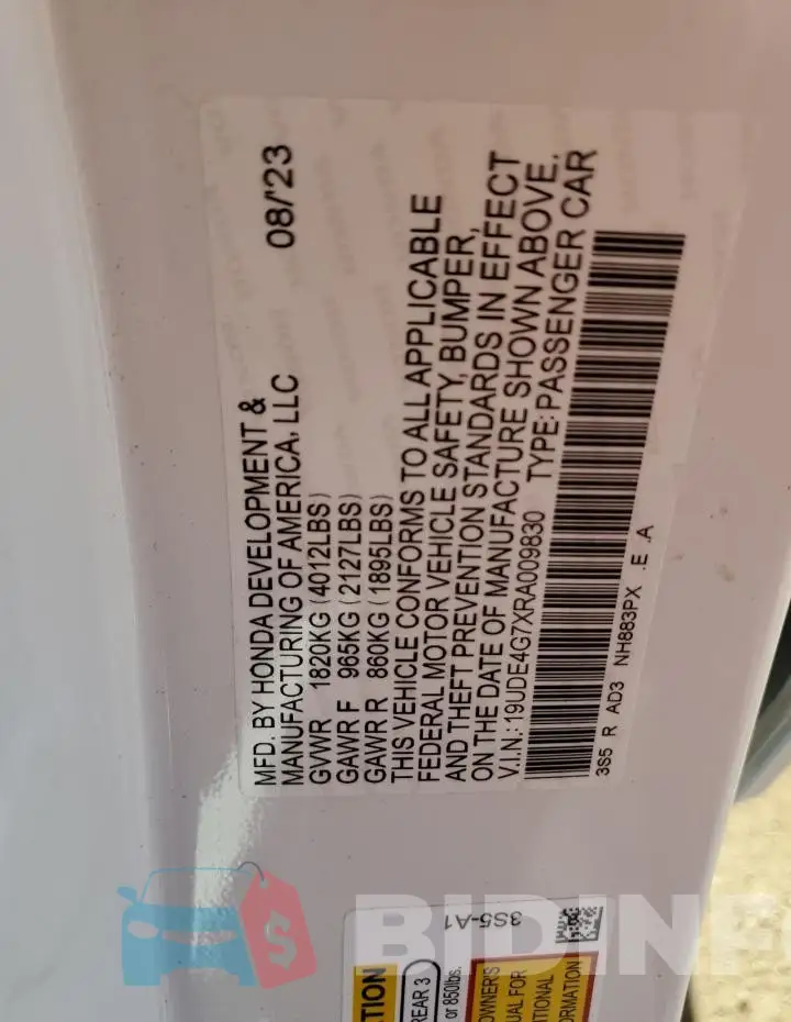 19UDE4G7XRA009830 Photo# 12