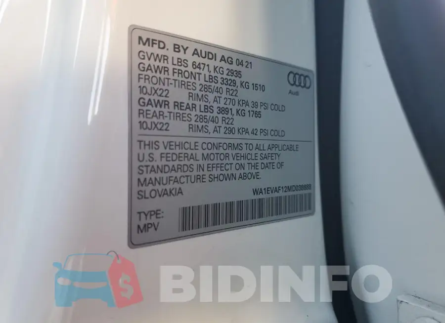 WA1EVAF12MD038688 Photo# 12