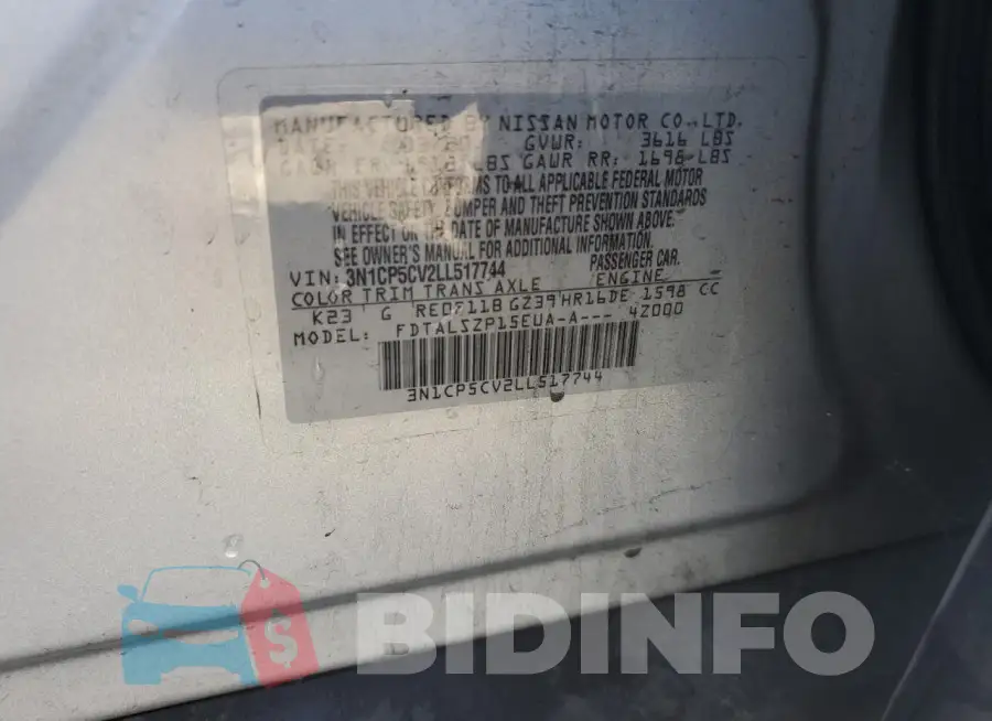 3N1CP5CV2LL517744 Photo# 13