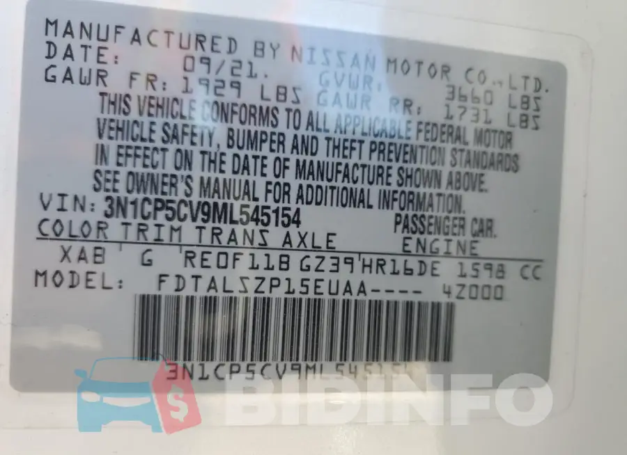 3N1CP5CV9ML545154 Photo# 12