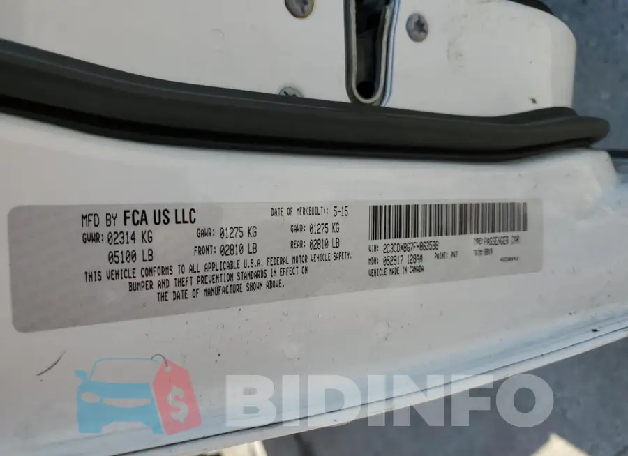 2C3CDXBG7FH863598 Photo# 12