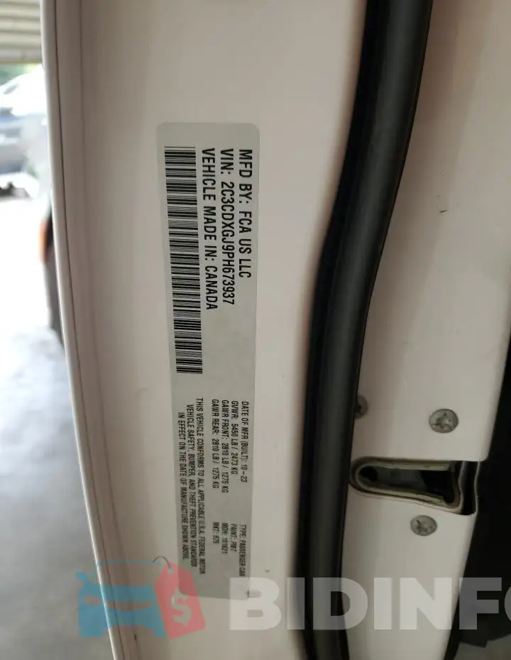 2C3CDXGJ9PH673937 Photo# 12