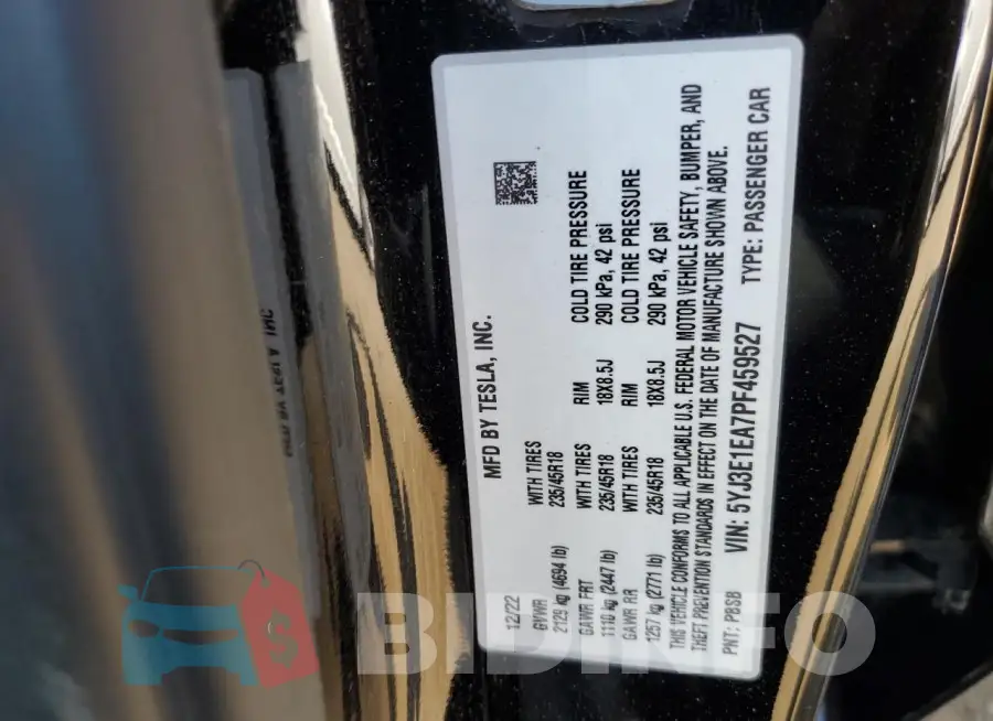 5YJ3E1EA7PF459527 Photo# 12