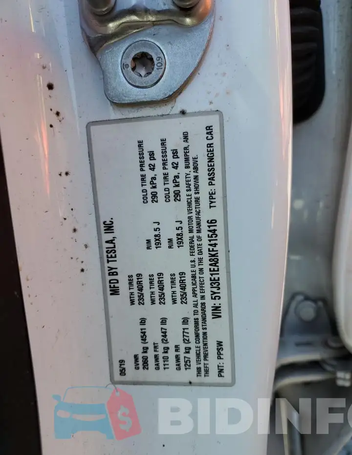 5YJ3E1EA8KF415416 Photo# 12