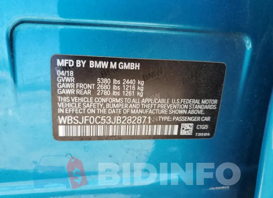 WBSJF0C53JB282871 Photo# 13