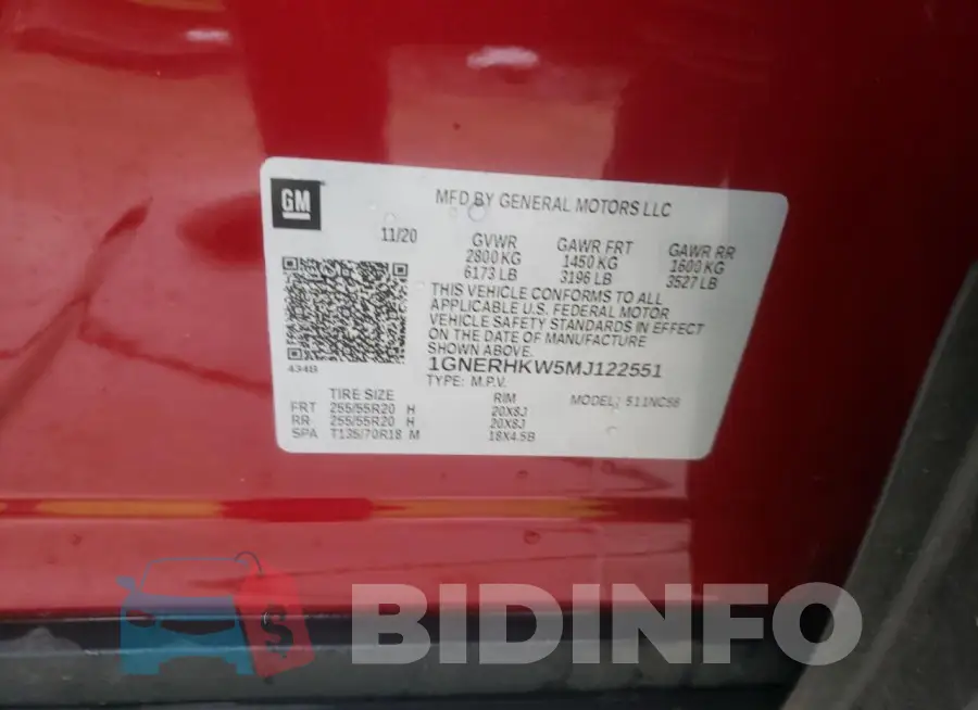 1GNERHKW5MJ122551 Photo# 12