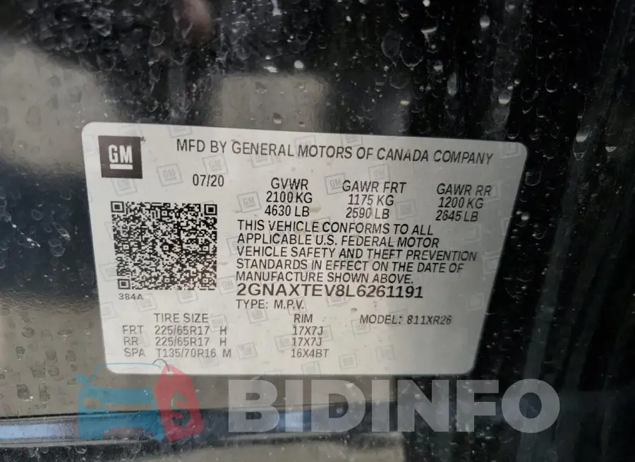 2GNAXTEV8L6261191 Photo# 13