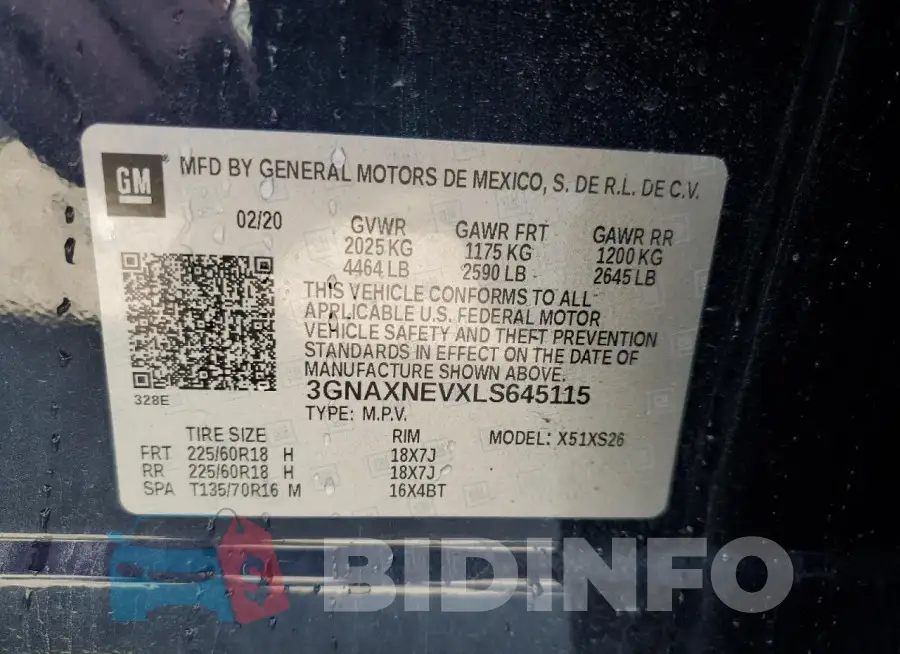 3GNAXNEVXLS645115 Photo# 13
