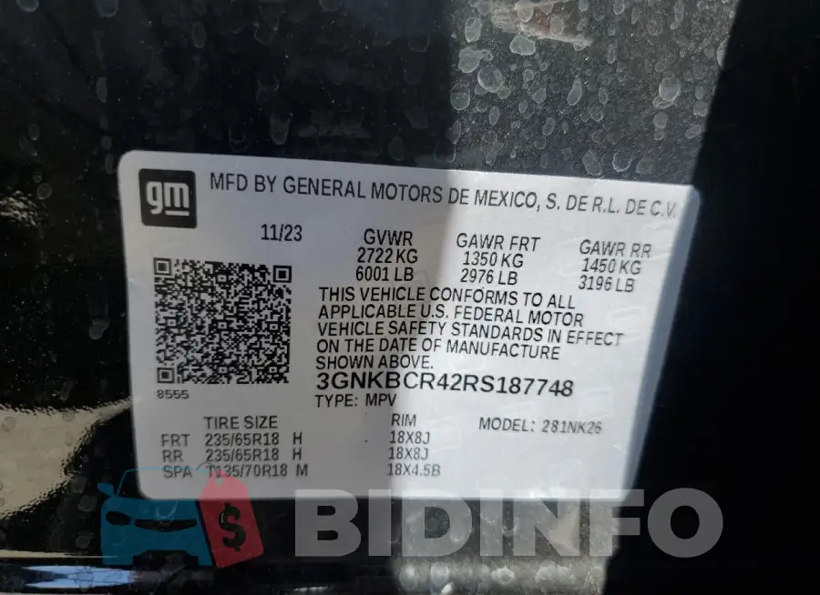 3GNKBCR42RS187748 Photo# 12
