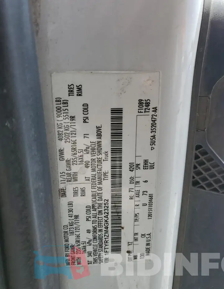 1FTYR1ZM4GKA23252 Photo# 13