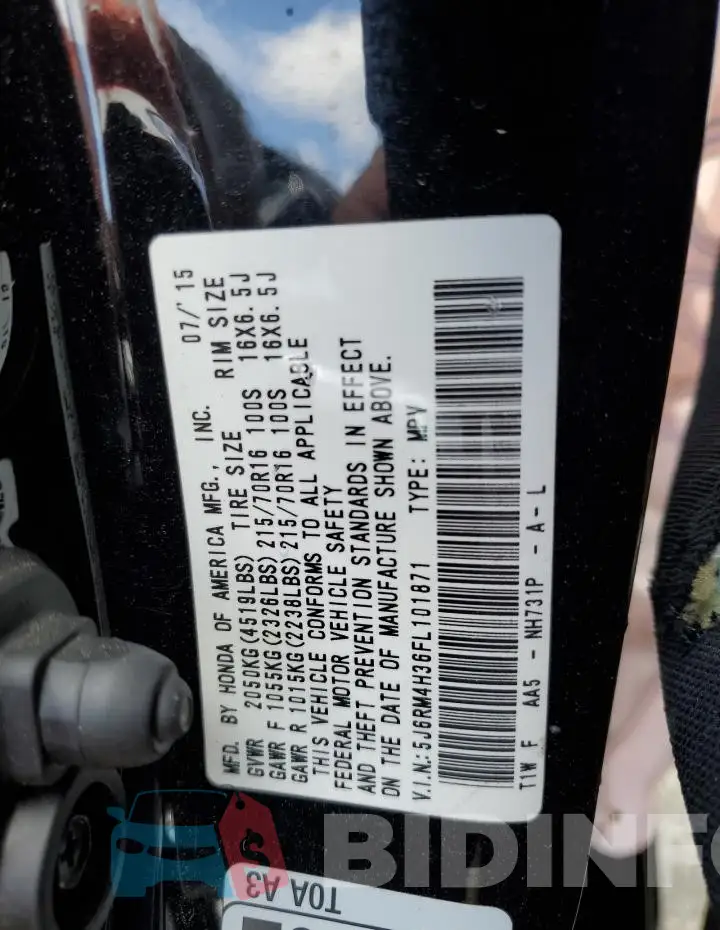 5J6RM4H36FL101871 Photo# 14