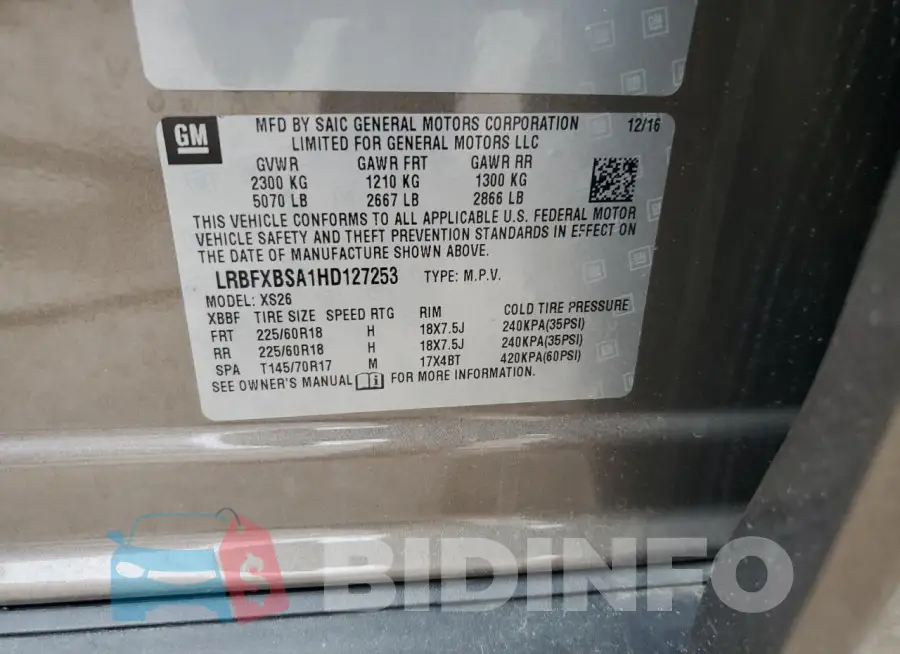 LRBFXBSA1HD127253 Photo# 13