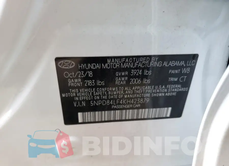 5NPD84LF4KH423879 Photo# 13