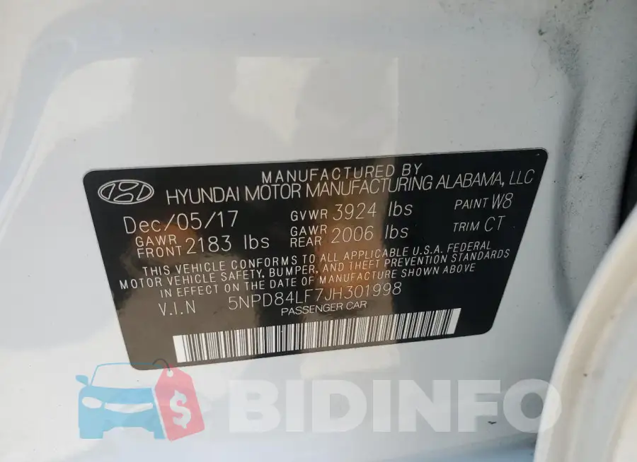 5NPD84LF7JH301998 Photo# 13