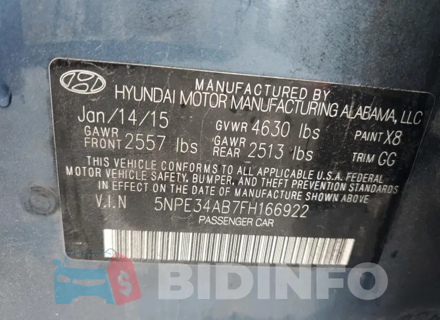 5NPE34AB7FH166922 Photo# 12