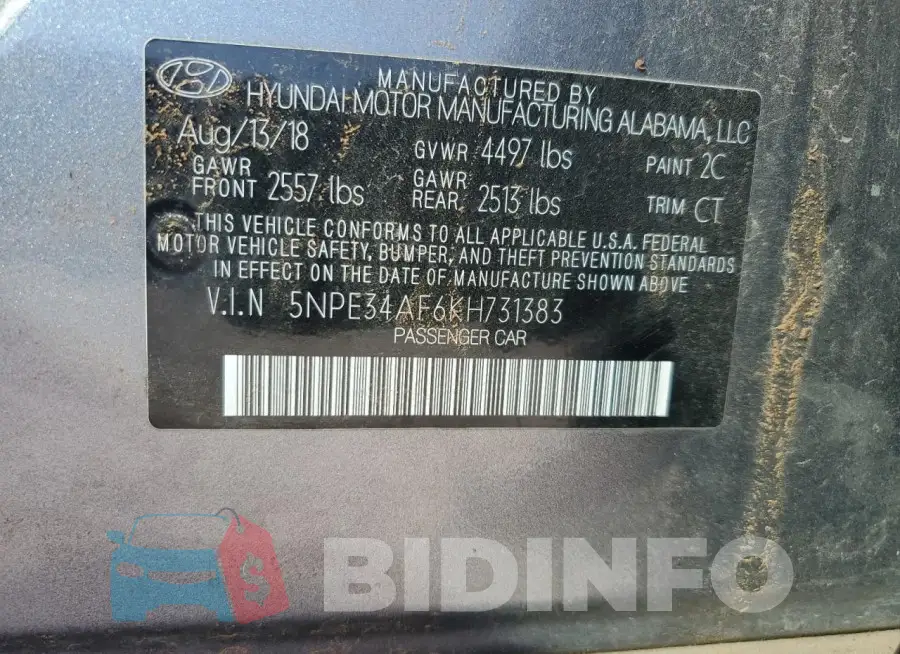 5NPE34AF6KH731383 Photo# 12
