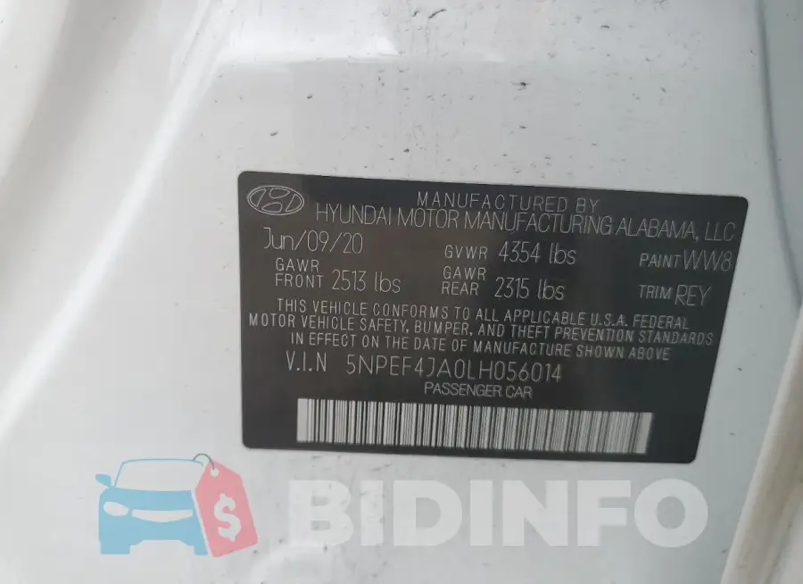 5NPEF4JA0LH056014 Photo# 12