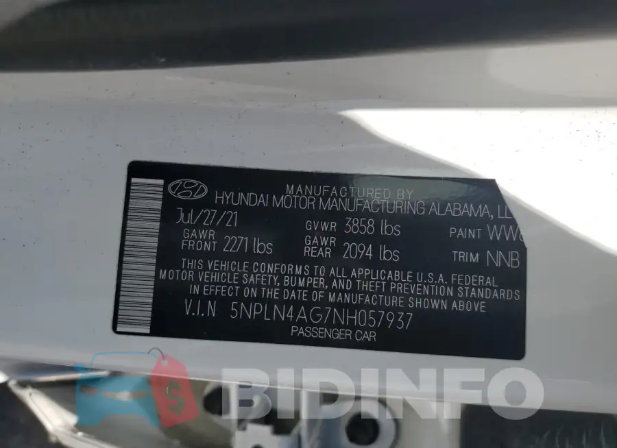 5NPLN4AG7NH057937 Photo# 13