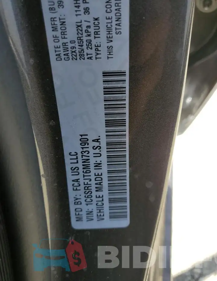 1C6SRFJT6MN731901 Photo# 12