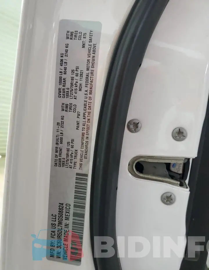 3C6UR5DL7MG508824 Photo# 12