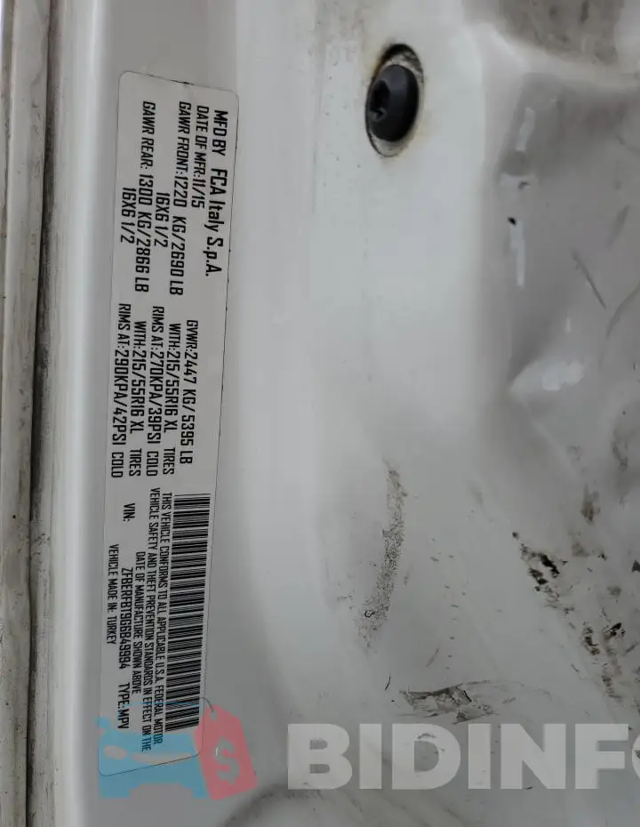 ZFBERFBT9G6B49994 Photo# 13