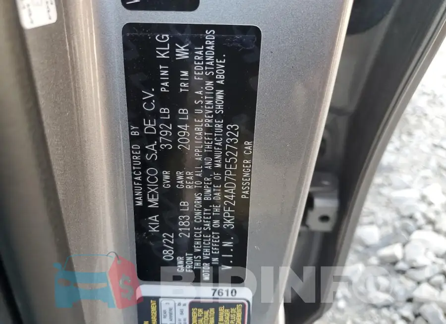 3KPF24AD7PE527323 Photo# 13