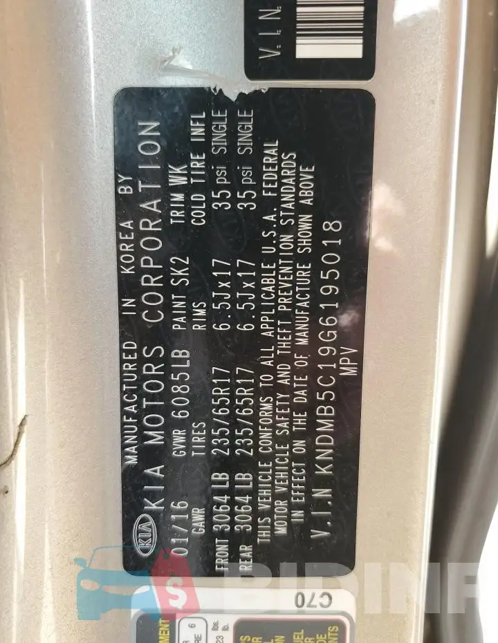 KNDMB5C19G6195018 Photo# 13