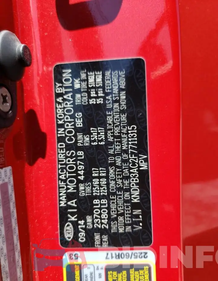 KNDPB3AC2F7711315 Photo# 13