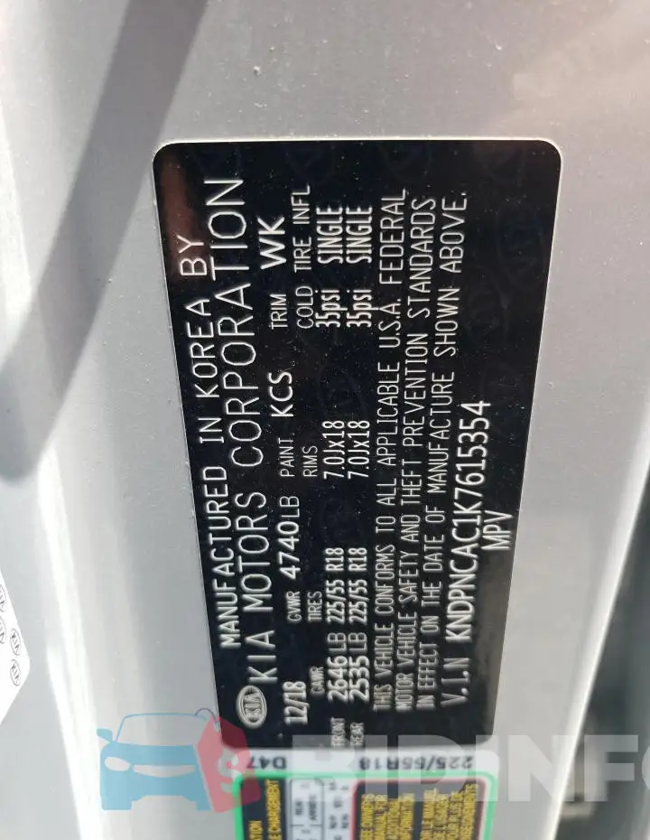 KNDPNCAC1K7615354 Photo# 14