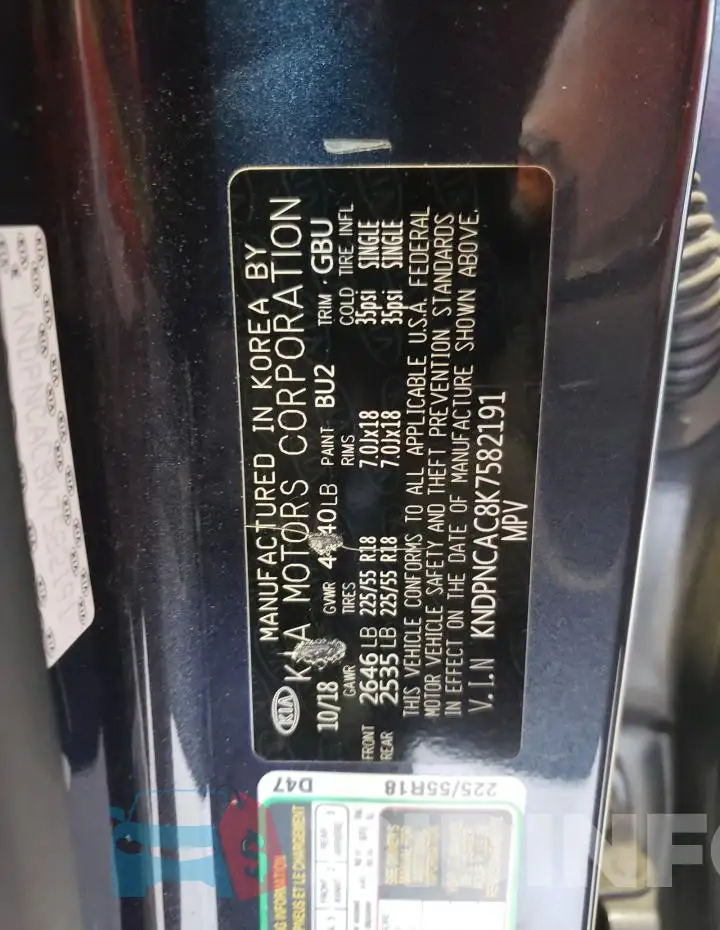 KNDPNCAC8K7582191 Photo# 13