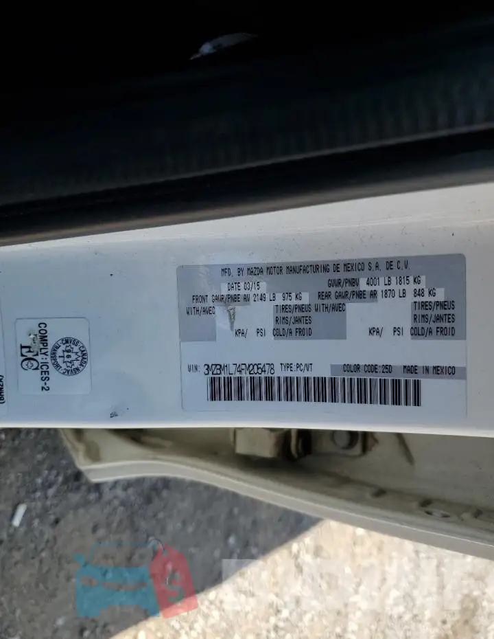 3MZBM1L74FM205478 Photo# 12