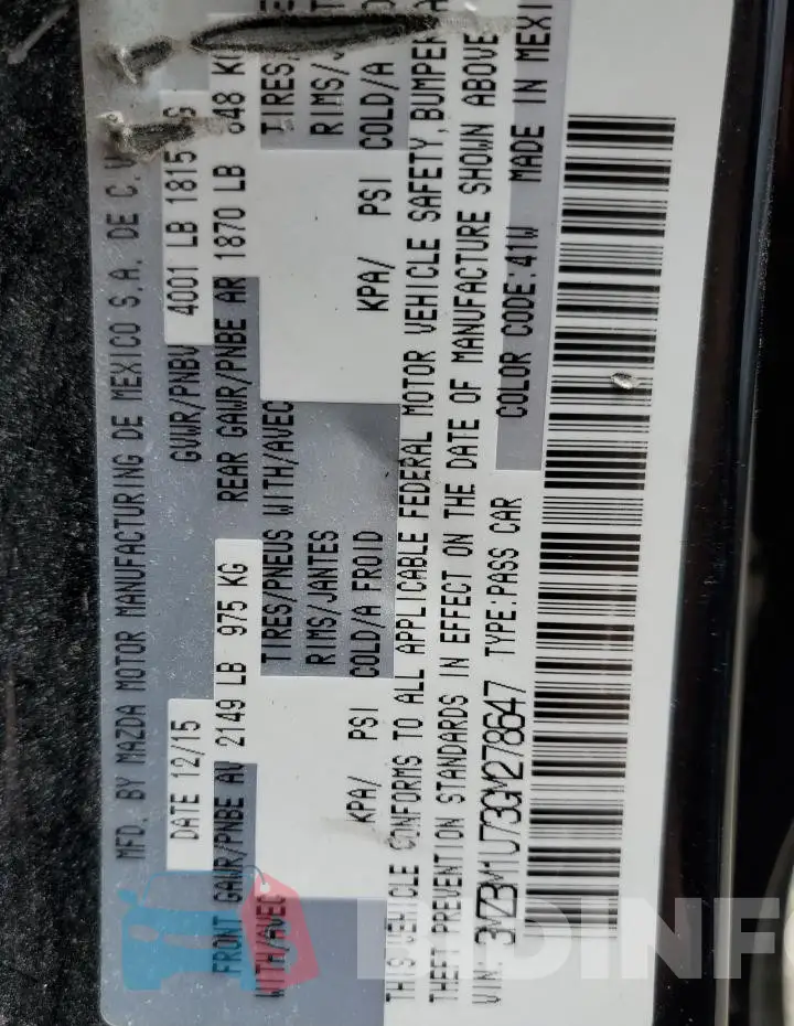 3MZBM1U73GM278647 Photo# 12