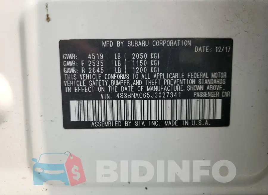 4S3BNAC65J3027341 Photo# 12