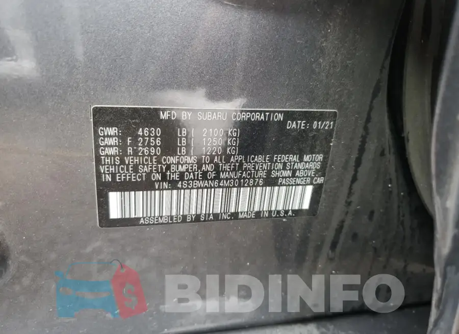 4S3BWAN64M3012876 Photo# 13