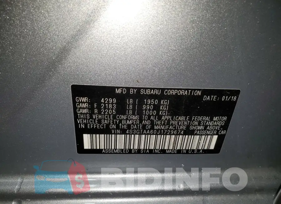 4S3GTAA60J1729674 Photo# 13