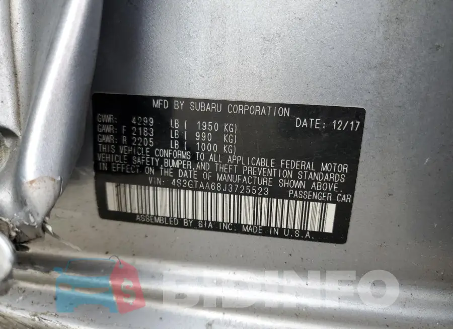 4S3GTAA68J3725523 Photo# 12