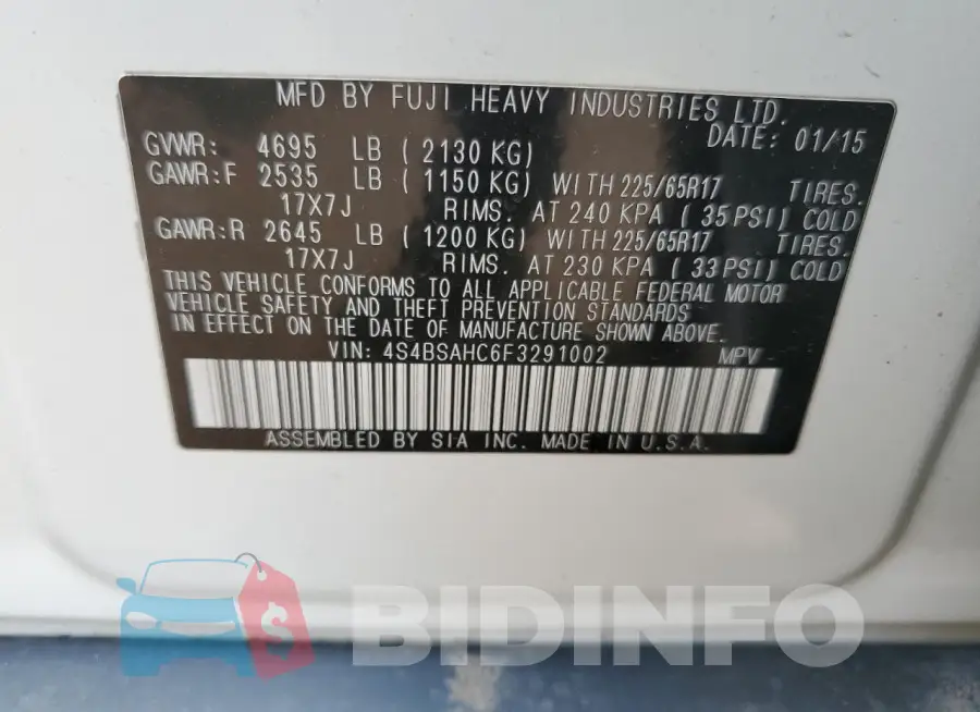 4S4BSAHC6F3291002 Photo# 12