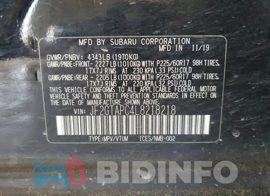 JF2GTAPC4L8218218 Photo# 14