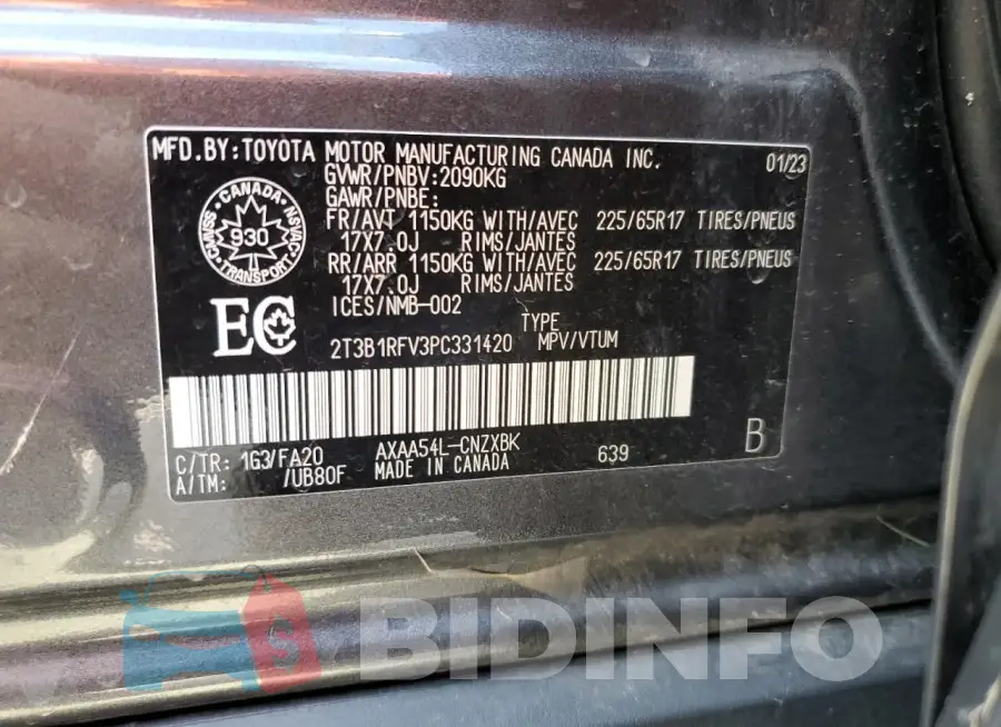 2T3B1RFV3PC331420 Photo# 13
