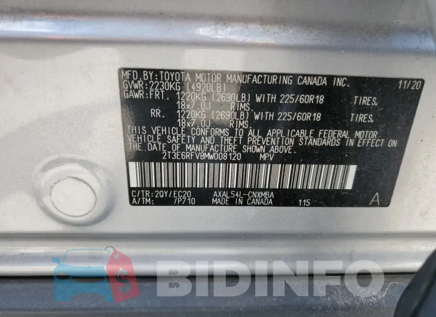 2T3E6RFV8MW008120 Photo# 13