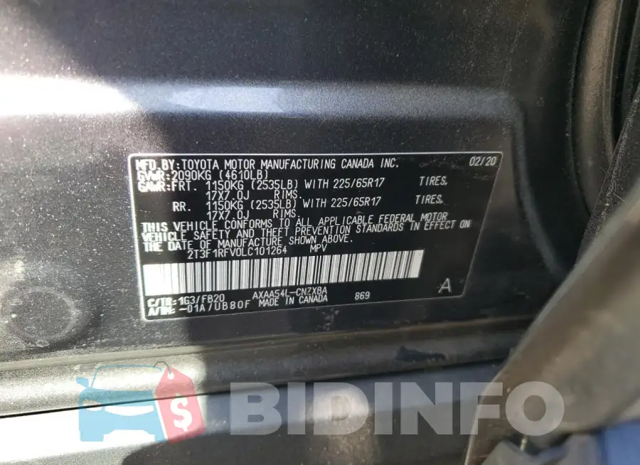 2T3F1RFV0LC101264 Photo# 13